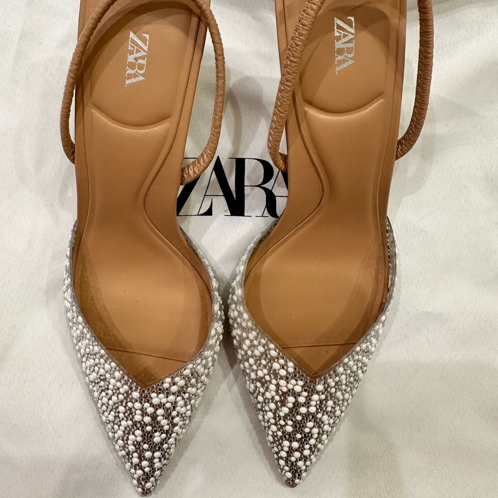 Zara Pearl and Sparkle Heels - Picture 3 of 7